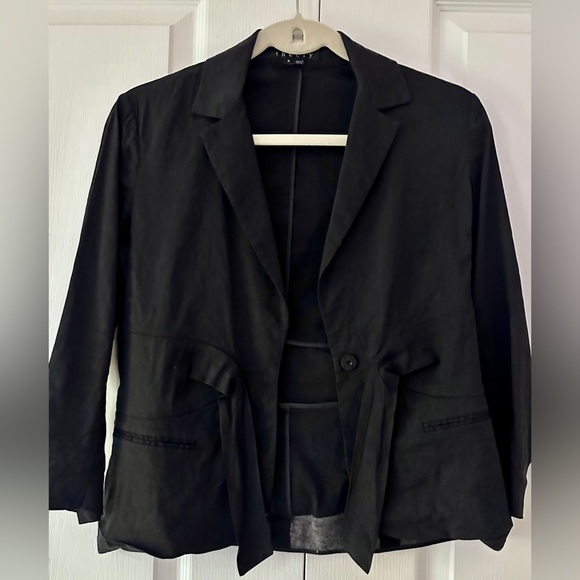 Theory Cropped Black Blazer 3Quarter Sleeve 4 - Picture 1 of 7